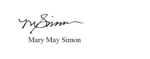 Signature of Mary May Simon, governor general of Canada